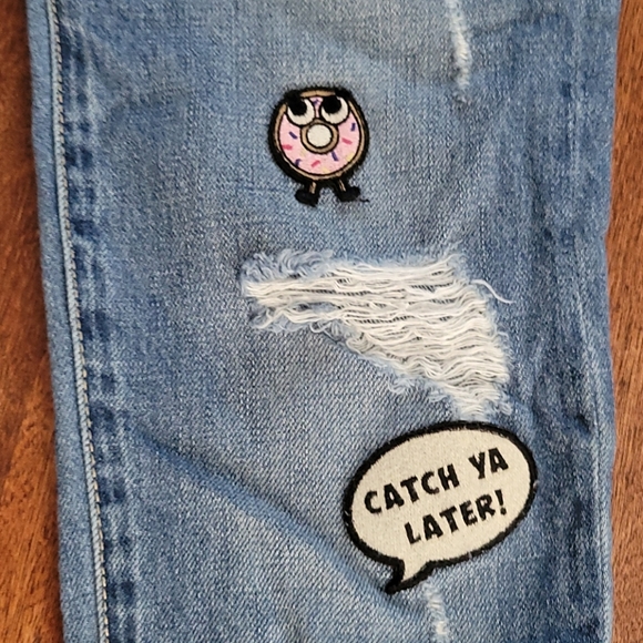 Girls vintage patched jeans - Picture 2 of 4